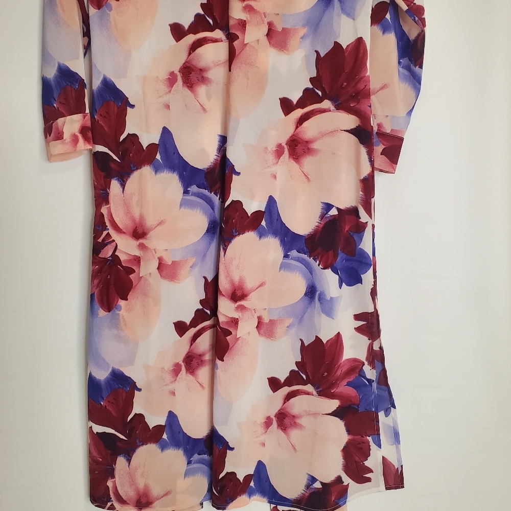 G.I.L.I. Size XXS Petite open front feminine floral maxi kimono duster - Picture 7 of 12